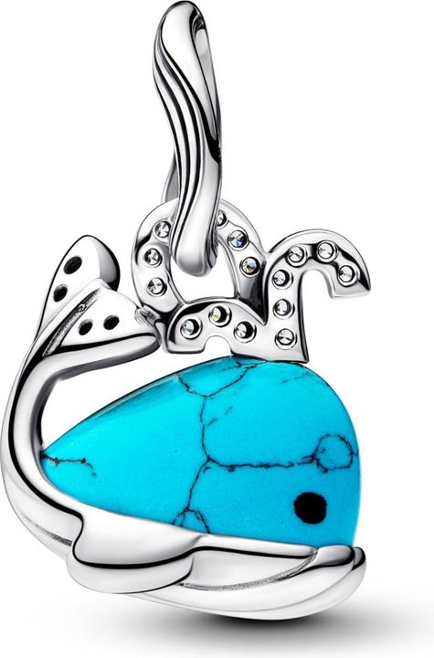 Actual product image Pandora Turquoise-coloured Whale Dangle Charm (Silver 925)
