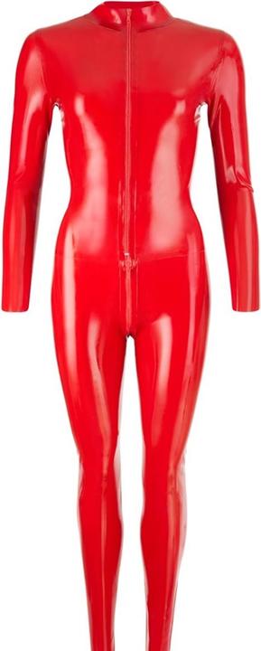 Productafbeelding LateX Toys Catsuit met rits rood (L)