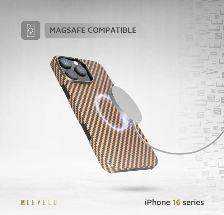 Immagine prodotto Levelo Custodia Sergei 1500D in fibra aramidica (Apple iPhone 16 Pro)