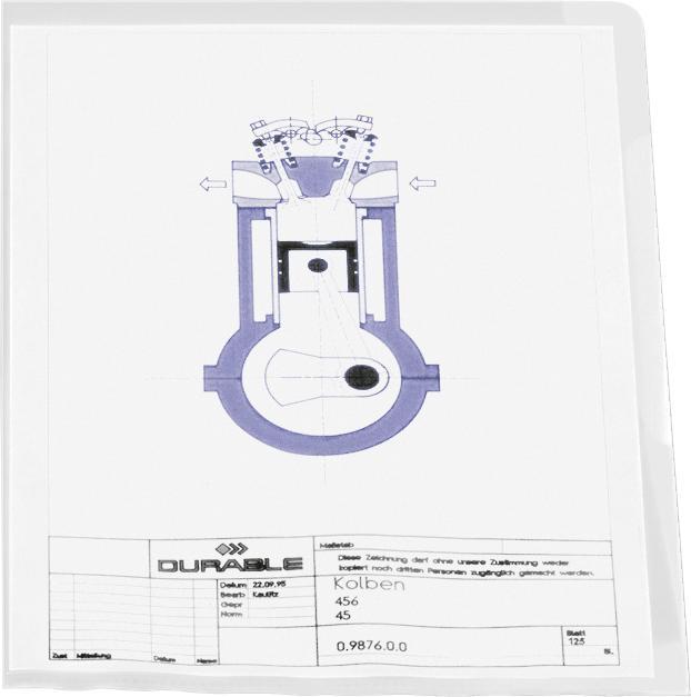 Image du produit Durable STANDARD pochette transparente, DIN A4, PP, 0,12 mm, grainée (A4, 10 x)