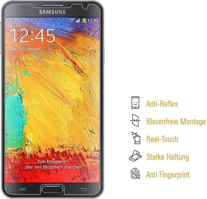 Actual product image Protectorking 3x Displayschutzfolie matt Anti-Reflex entspiegelt (3 Piece, Samsung Galaxy Note 3)