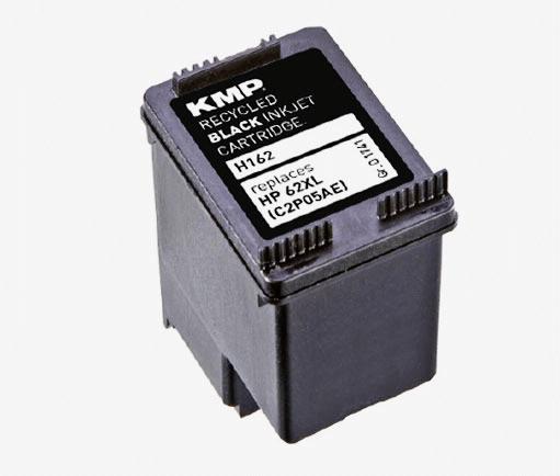 Produktbild KMP H162 Tintenpatrone kompatibel mit HP C2P05AE 62 XL (BK)