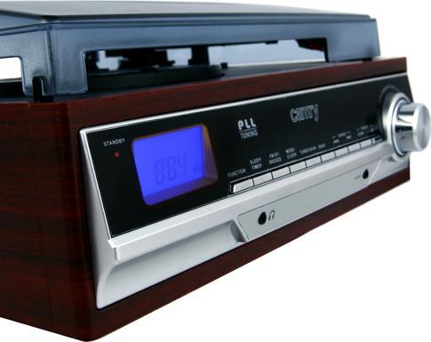 Actual product image Camry CR 1113 Audio turntable with belt drive, cappuccino, chrome, wood (Semi-automatic)