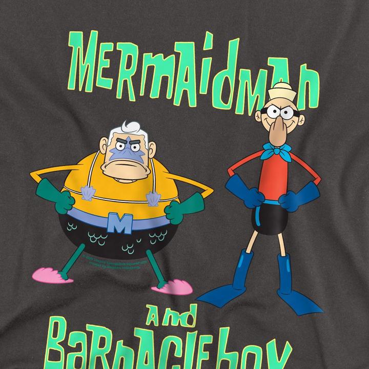 Immagine prodotto Spongebob Squarepants Maglietta L'Uomo Sirena e il Ragazzo Barnacle Adulto Unisex (L)