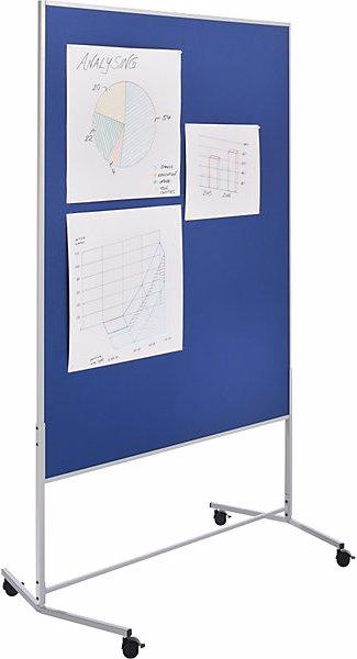 Image du produit eurokraft basic Tableau de conférence mobile, habillage tissu / tableau blanc, l x h 1200 x 1500 (120 x 150 cm)