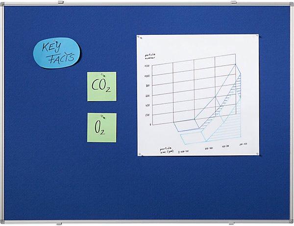 Image du produit eurokraft basic Tableau à épingles, habillage tissu bleu, l x h 1200 x 900 mm. (Tableau d'affichage, 1200 x 900 mm)