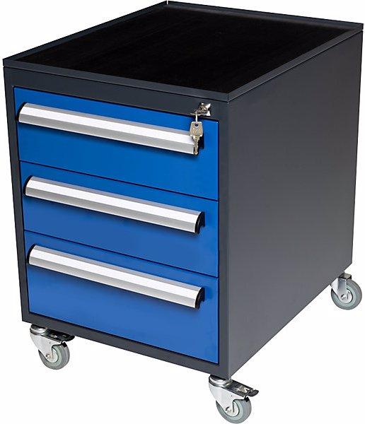 Produktbild eurokraft basic Schubladen-Fahrschrank, für Arbeitstisch-System WT, 3 Schubladen (150/150/180mm) (60 cm, 49 cm)