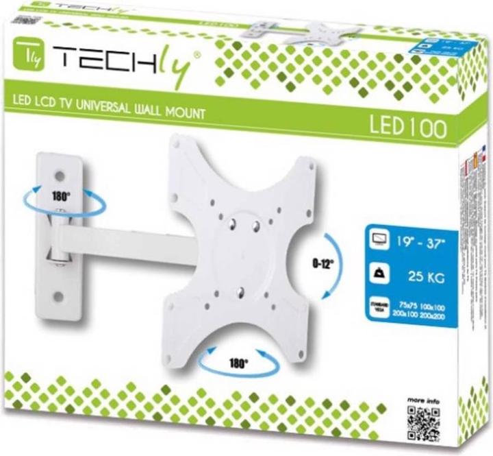 Produktbild Techly TV Wandhalterung 48,3 cm (19) 94,0 (37) Neigbar+Schwenkbar (Wand, 94", 25 kg)