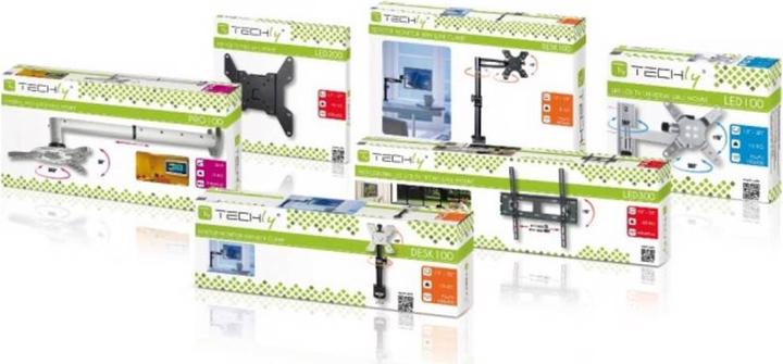 Produktbild Techly TV Wandhalterung 48,3 cm (19) 94,0 (37) Neigbar+Schwenkbar (Wand, 94", 25 kg)