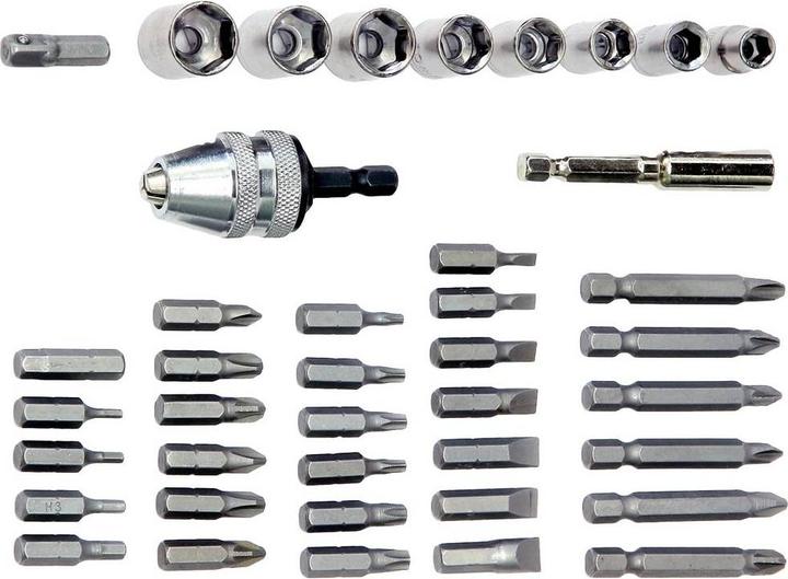Actual product image Dino Mini cordless screwdriver set Multiplex 3.6V 5Nm 41 pcs. (Rechargeable battery operated)