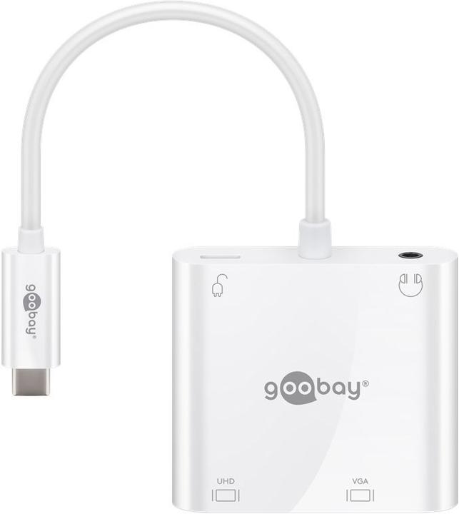 Produktbild Goobay USB-C™ Multiport-Adapter HDMI™+VGA+PD 100 W, 1 Stk. im Polybeutel, Weiss (HDMI, VGA)