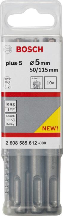 Produktbild Bosch Professional Zubehör Hammerbohrer SDS plus-5, 5 x 50 x 115 mm, 10er-Pack (5 mm)