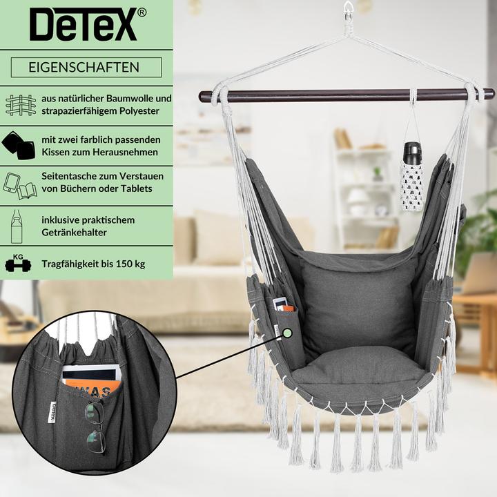 Actual product image Detex Sedia sospesa con 2 cuscini (150 kg)