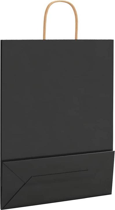 Produktbild VidaXL Kraftpapiertüten 50 Stk. mit Henkel Schwarz 32x12x42 cm Papiertüte (Geschenktüte, 50 x)