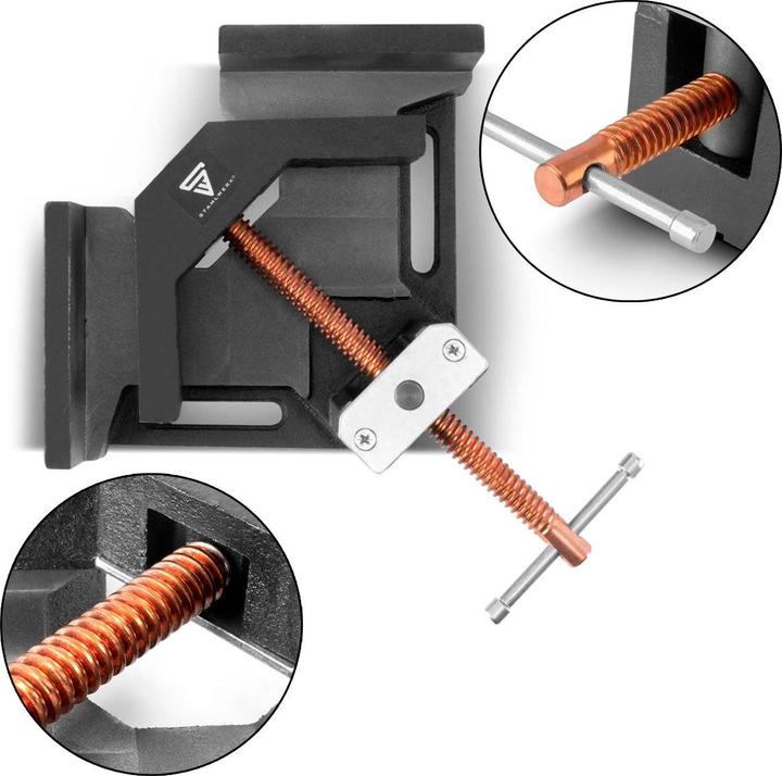 Produktbild Stahlwerk Schweisswinkelklemme Winkelspanner mit 90° Winkel und 100 mm Maulweite