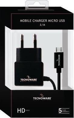 Produktbild Tecnoware Carica Batteria Microusb 2,1a Gommato Nero 120cm (10 W)