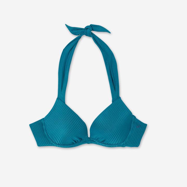 Image du produit Olaian Haut de maillot push up texturé surf Femme - Elena folk petrol bleu (70 A)