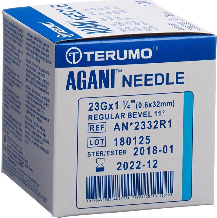 Image du produit Terumo Agani canule jetable 23G 0.6x32mm bleu (100 pcs)