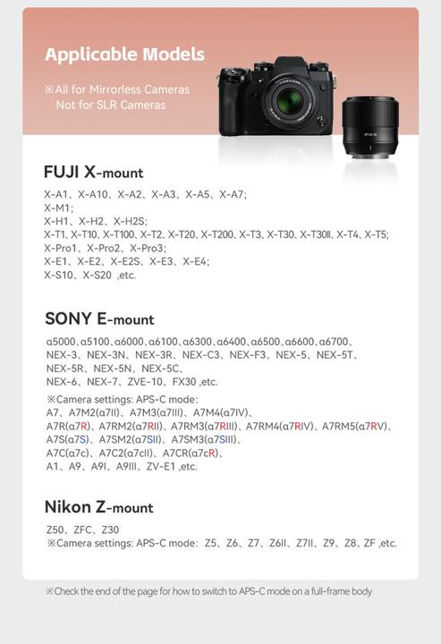 Image du produit TTArtisan AF 56mm f/1,8 pour Sony E (Sony E, APS-C / DX)