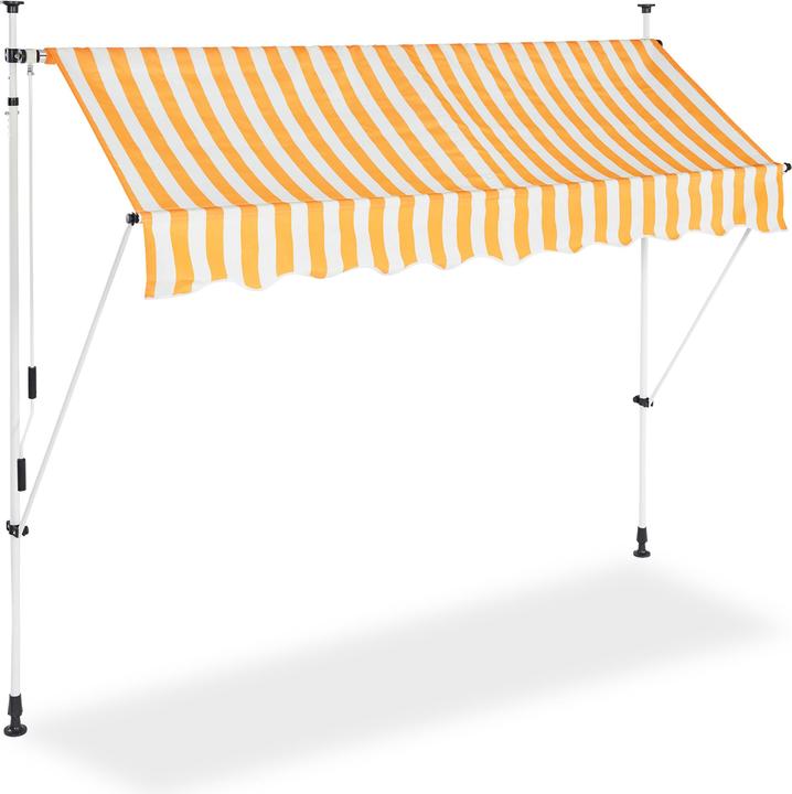Actual product image Relaxdays Telescopic Canopy Yellow/White (2.50 m)