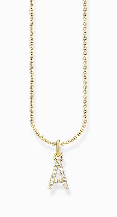 Produktbild Thomas Sabo Kette mit Buchstaben-Anhänger A vergoldet (925er Silber, 38 - 45 cm)