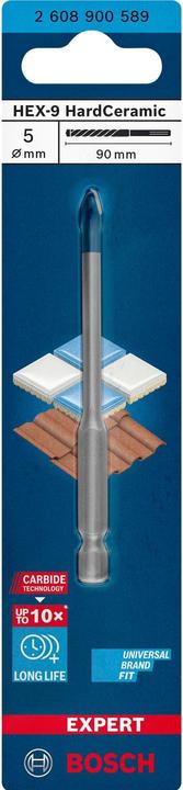 Actual product image Bosch Professional Zubehör Expert HEX-9 HardCeramic drill bit, 5 x 90 mm (5 mm)