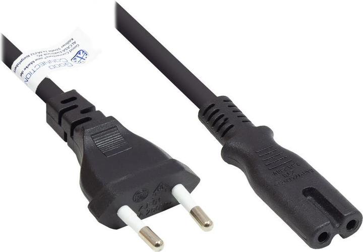 Immagine prodotto Good Connections Cavo di alimentazione Euro da spina Euro tipo C (dritta) a presa C7/Euro 8 (dritta), nero, 0,75 (0.50 m)