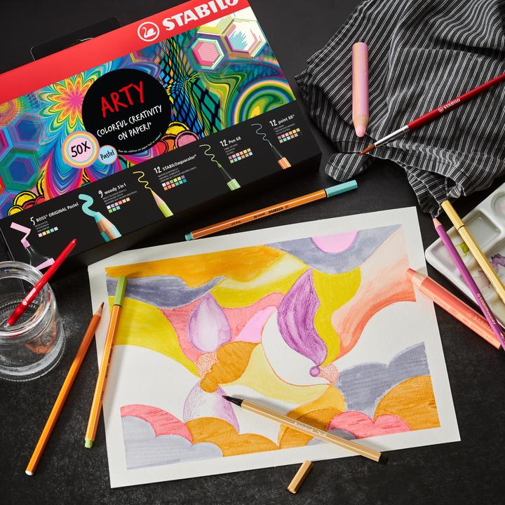 Image du produit STABILO Mixte pastel Arty (Multicolore, 50 x)