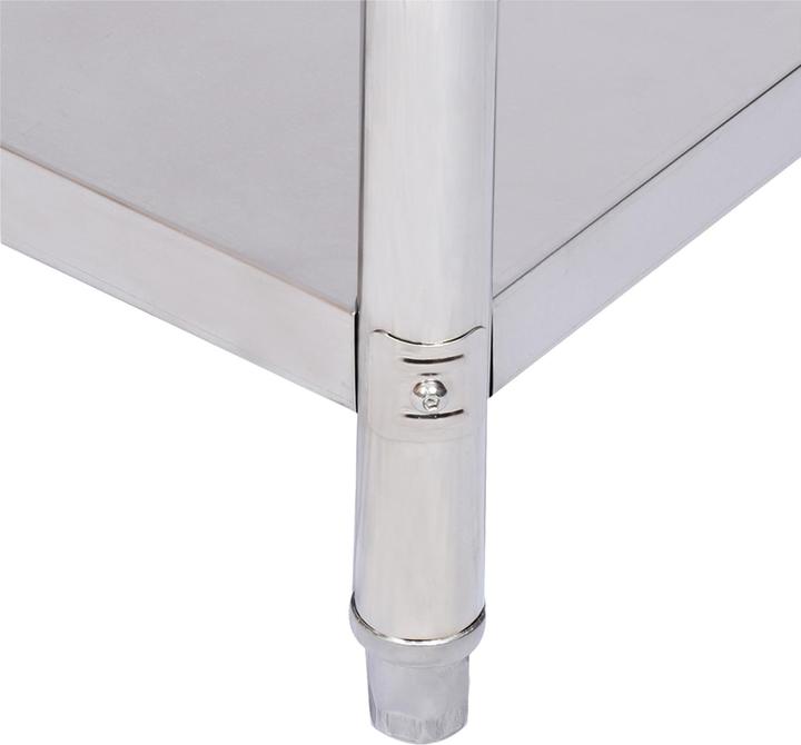 Actual product image Wiltec Stainless steel worktable Gastro stainless steel table with upstand 100x60x85cm (60 cm, 100 cm)