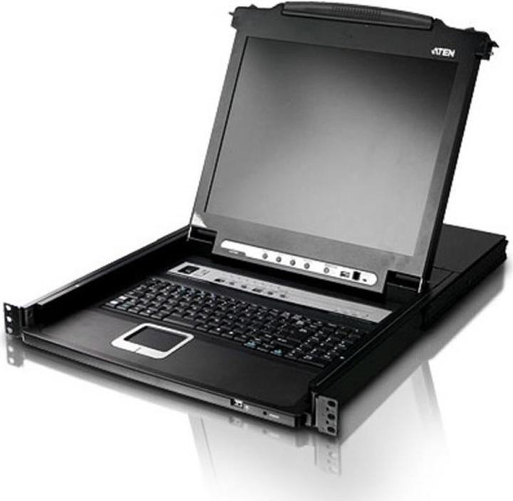 Actual product image Aten CL5708M CH KVM switch 8-port 17" LCD single rail (PS/2-USB VGA) CH layout