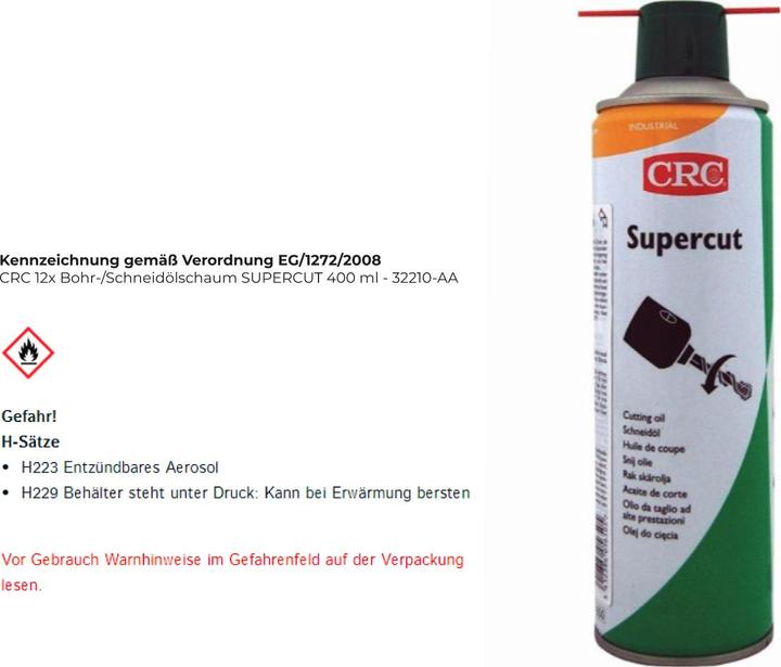 Image du produit CRC Huile d'usinage (400 ml)