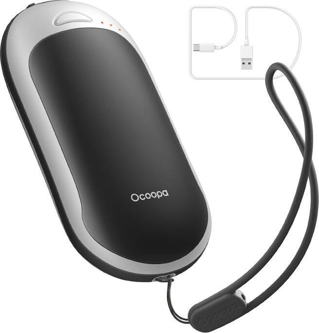 Ocoopa HotPal PD 5000 mAh hand warmer with powerbank function, USB-C, white and black