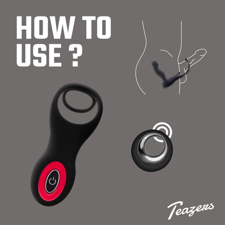 Produktbild Teazers Penis & Hodenring mit Prostatavibrator (3 cm)