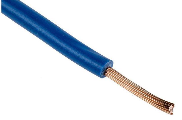 Actual product image Rs Pro Single core cable Ø 3.7mm / 1.5 mm², 15 AWG copper, blue PVC insulated 30 / 0.25 mm strands, 25 (25 m)