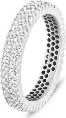 Brilio Silver - Sparkling silver ring with clear zircons RI117W - Circuit: 58 mm (58)