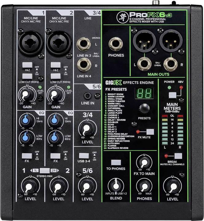 Image du produit Mackie ProFX6v3 (Studio et mixeur live)