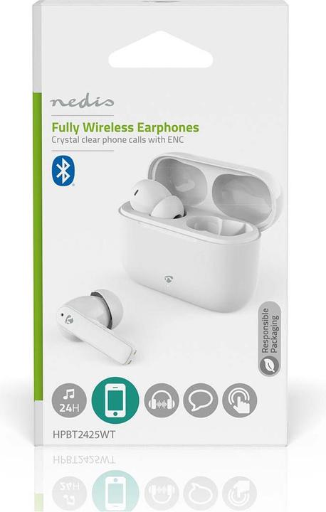Produktbild Nedis Vollständig drahtlose Kopfhörer | ENC (Environmental Noise Cancelling) | Bluetooth® | max. Bat (24 h, Kabellos)
