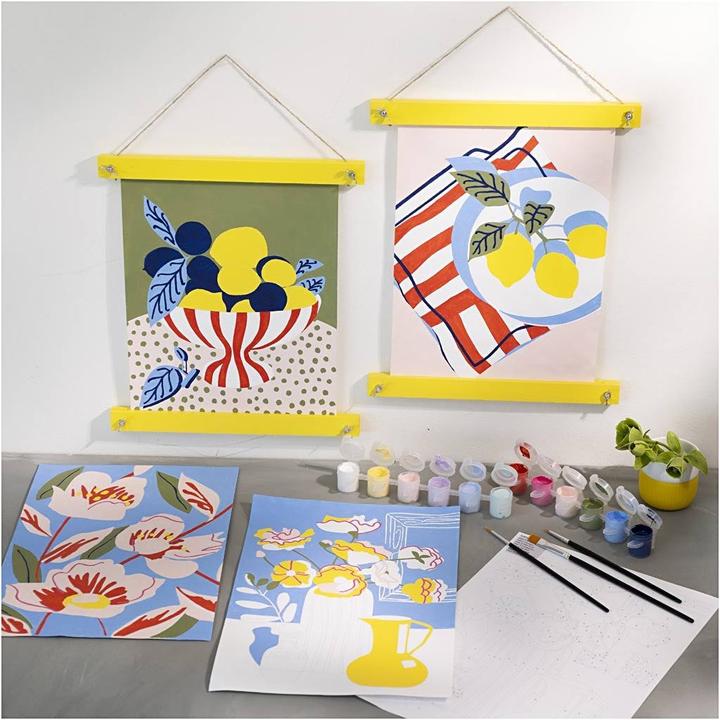 Actual product image Creativ Company Bastelfarbe Malen nach Zahlen mit Acrylfarben 4 Stück (Yellow, Multicoloured)