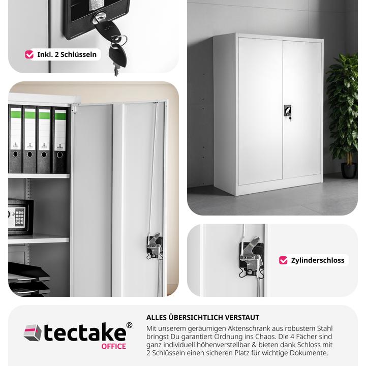Produktbild tectake Aktenschrank (90 x 40 x 140 cm)