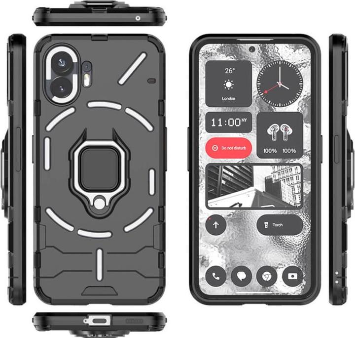 Actual product image Cover-Discount Nothing Phone (2) - Armor Case with kickstand black (Nothing Phone (2))