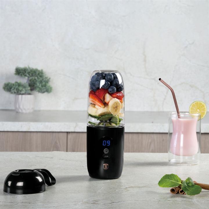 Actual product image BerlingerHaus To-go blender with USB, black-pink-gold, 120-130 W (130 W)