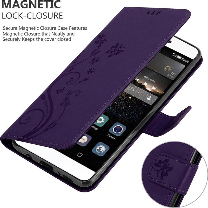 Productafbeelding Cadorabo Bloemen Boekomslag (Huawei P8)