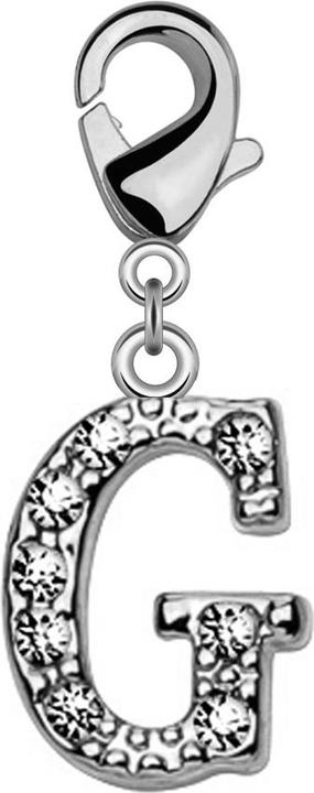 Produktbild Star Piercing Anhänger mit Kristall Buchstabe G (Messing)