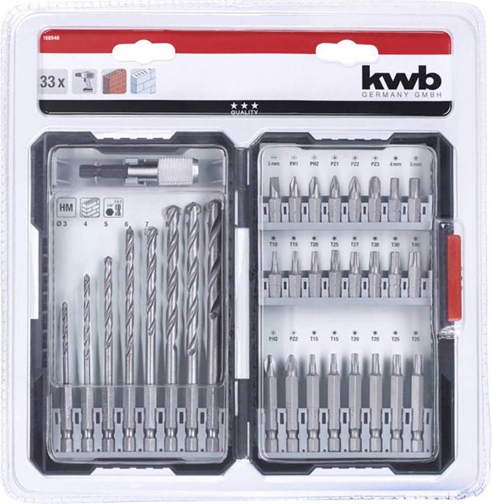 Produktbild kwb Bohrer und BIT BOHRERBOX 33 TLG. L BOX (3mm → 10mm)