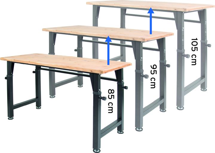 Produktbild CarTech Werkbank höhenverstellbar FSC® SQS-COC-100130 (135 cm, 60 cm)