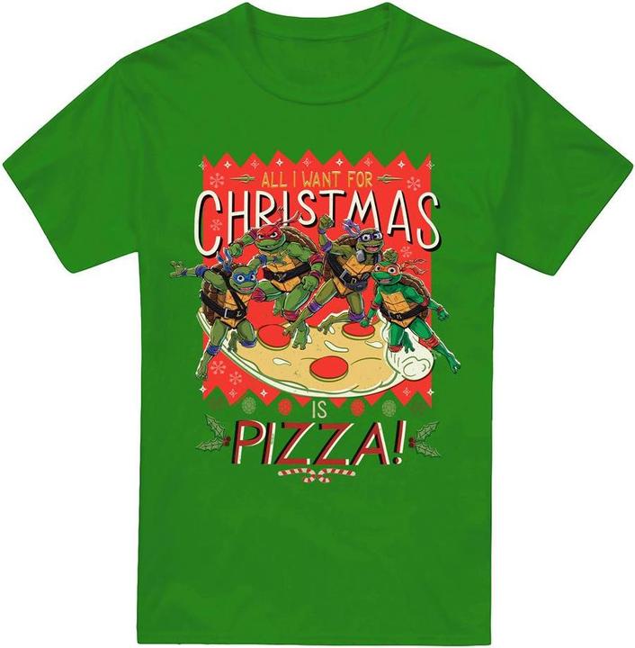 Immagine prodotto Teenage Mutant NT All I Want For Christmas Is Pizza Maglietta Uomo (XL)