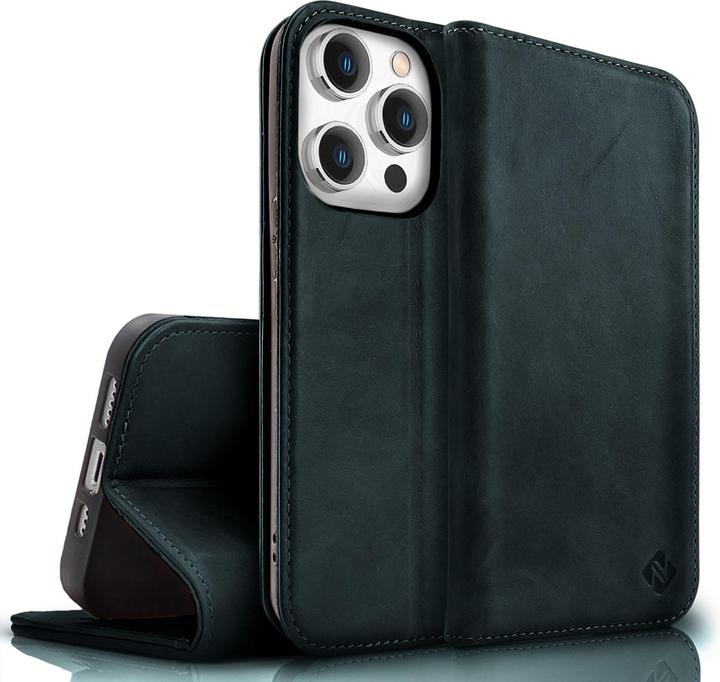 Produktbild Nalia Echt Leder Flip Case Hülle mit Magnetverschluss (Apple iPhone 15 Pro Max)