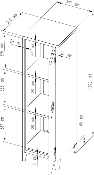 Actual product image En.Casa Kurikka (38 x 38 x 137 cm)