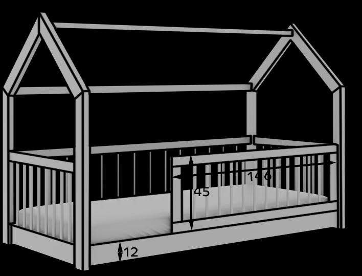 Actual product image ADRK Furniture Graja house bed with mattress (200cm x 90cm)