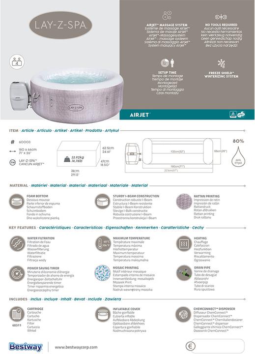 Actual product image Bestway Lay-Z-Spa Cancun AirJet (4 pers.)